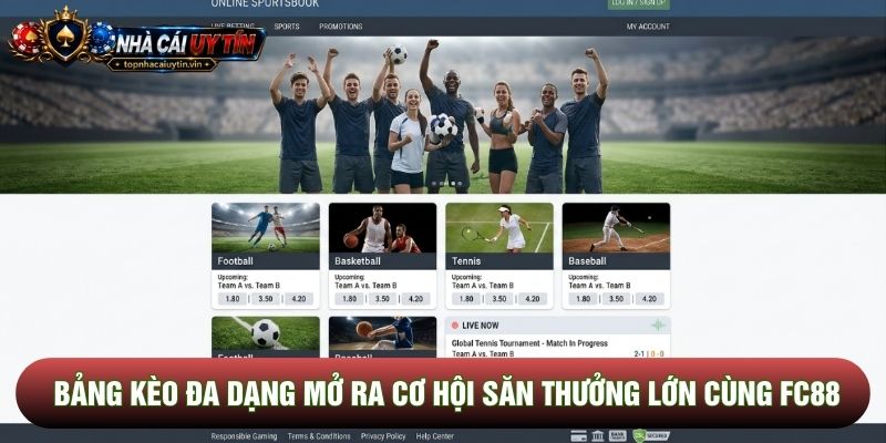 Bảng kèo đa dạng mở ra cơ hội săn thưởng lớn cùng Fc88 Bảng kèo đa dạng mở ra cơ hội săn thưởng lớn cùng Fc88